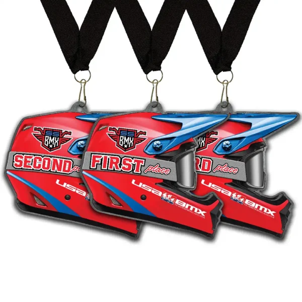 BMX Metal Helmet Medallion Set Award